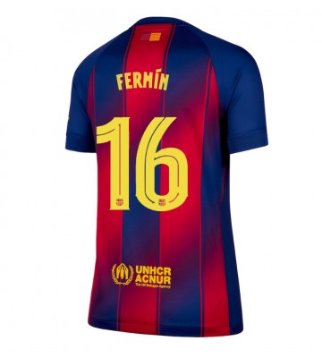 Lacne Ženy Futbalové dres Barcelona Fermin Lopez #16 2025-26 Krátky Rukáv - Domáci